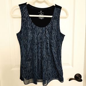 New York & Company Sleeveless Blouse- Blue- Medium